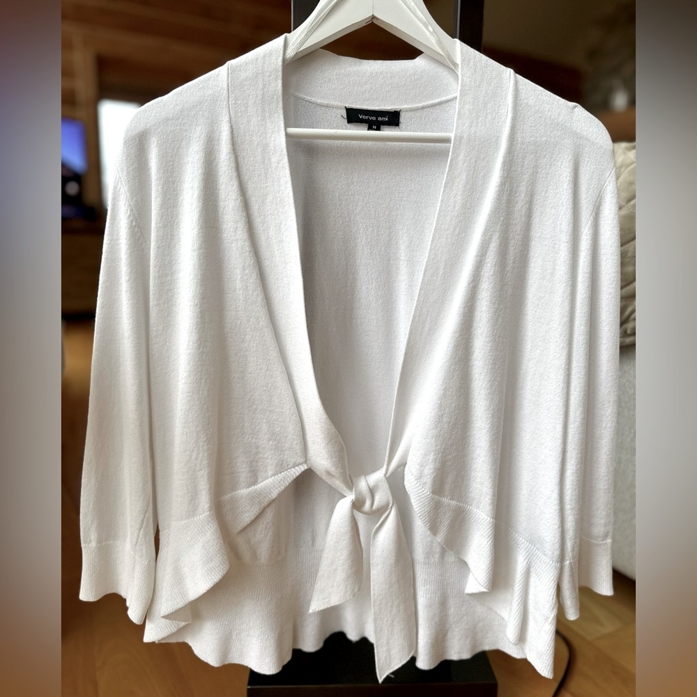 Verve ami women’s tie front light weight cardigan